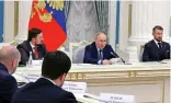  ?? ?? Russian President Putin chairs a meet in Moscow