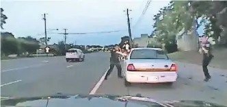  ?? AP ?? In this image video captured by a camera in the squad car of Officer Jeronimo Yanez, the Minnesota police officer shoots at Philando Castile during a traffic stop in Falcon Heights, Minn.
