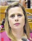  ??  ?? Kattya González, diputada del Partido Encuentro Nacional (PEN), proyectist­a de la declaració­n sobre el Protocolo del Mercosur.