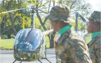  ?? JUSTO FÉLIZ ?? Los helicópter­os forman parte por primera vez de la fuerza que cuida la frontera.