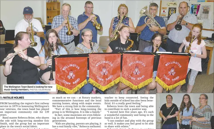  ??  ?? The Wellington Town Band is looking for new music-loving members. PHOTOS: COLIN ROUSE