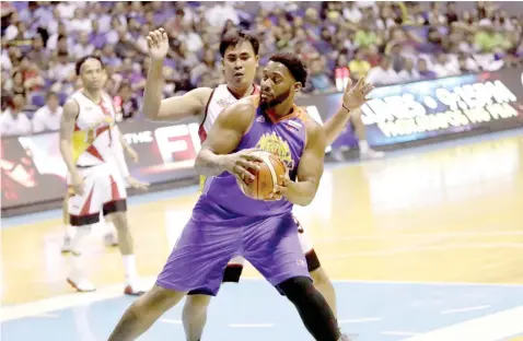  ??  ?? TNT KaTropa will continue to pound the ball inside to hulking import Josh Smith as they gun for a 2-0 edge against the San Miguel Beermen tonight.