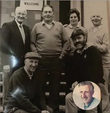  ??  ?? Pictured at the 60th anniversar­y celebratio­ns at Baltinglas­s Golf Club in 1988 were back: Martin Doogue, Christy O’Connor Snr, Mary Gorry, Paddy Skerritt. Front: Sean Hunt and Fr. Michael Cleary.