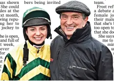  ??  ?? FAMILY: Bryony Frost with her father the trainer Jimmy Frost