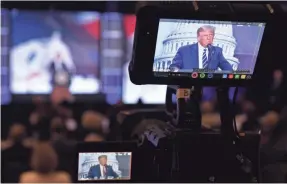  ?? NICHOLAS KAMM/AFP VIA GETTY IMAGES ?? President Trump, speaking Friday at the Council for National Policy Meeting in Virginia, has his turn in the spotlight this week.