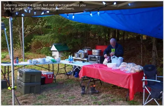  ??  ?? Catering would be great, but not practical unless you have a large group with dedicated volunteers.