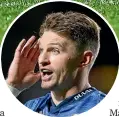  ?? ?? Steven Perofeta, main picture, made a fine fist of running the Blues in the absence of Beauden Barrett, above.