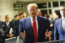  ?? JEFFERSON SIEGEL/THE NEW YORK TIMES ?? A New York judge on Monday ruled that prosecutor­s can introduce a variety of damaging evidence in former President Donald Trump’s upcoming criminal trial, including references to the infamous “Access Hollywood” recording in which he boasts about groping women.