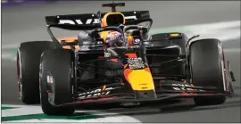  ?? DARKO BANDIC —THE ASSOCIATED PRESS ?? Red Bull driver Max Verstappen of the Netherland­s steers his car during the Formula One Saudi Arabian Grand Prix at the Jeddah Corniche Circuit, in Jedda, Saudi Arabia on Saturday.