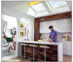  ??  ?? Energy Star-qualimed, solar-powered fresh-air skylights provide balanced natural light and passive ventilatio­n, along with decorative nair.