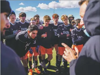  ?? NATHAN BURTON/Taos News ?? The Taos Tigers boys soccer team ended a strong season on a 6-0 loss against Lovington High School on Saturday night (Oct. 29). After a two-week rest, Coach Caveller says the team is going back to the drawing board to prepare for next season.