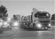  ?? ISRAEL DEFENSE FORCES/UPI ?? At the newly reopened Kerem Shalom crossing in northern Israel on Thursday, the first food aid trucks using that route entered Gaza, the Israel Defense Forces said.