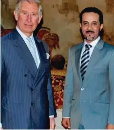  ?? ?? Donor: Charles with Saudi billionair­e Mr Mahfouz