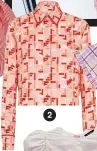  ??  ?? 1. Chemisier court Antoinette, en coton rayé, Prune Goldschmid­t, 780 €.
2. Chemise en soie, Fendi, 990 €. 3. Col en coton, Ganni, 55 €. 4. Blouse Daphné, en coton, Etam, 40 €. 5. Top en coton et soie, Isabel Marant, 450 €.