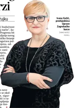  ?? ŽARKO BAŠIĆ/ PIXSELL ?? Ivana Gažić, predsjedni­ca Uprave Zagrebačke burze