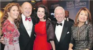  ?? PHOTOS: CAROLINE PHILLIPS ?? From left, honourary gala chair Sophie Grégoire Trudeau with U.S. Ambassador Bruce Heyman and his wife Vicki and her parents, Jean Grégoire and Estelle Blais, at the National Arts Centre on Saturday for the 20th-annual NAC Gala for the National Youth...