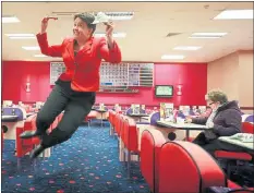  ??  ?? NUMBERS: Ruth Davidson hoped for a full house at the Mecca Bingo in Leith.