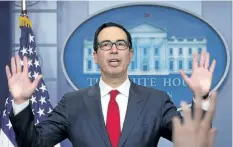  ?? GETTY IMAGES FILES ?? Democrats on the House financial services committee are pressuring U.S. Treasury Secretary Steven Mnuchin, above, to provide them with records detailing any ties between U.S. President Donald Trump and his family members and Russian interestes.