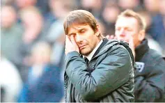  ??  ?? Chelsea’s Italian head coach Antonio Conte gestures on the touchline during the English Premier League football match between West Ham United and Chelsea at The London Stadium, in east London on December 9, 2017. - AFP photo