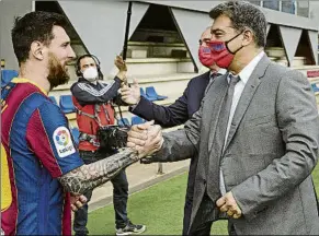  ?? FOTO: FCB ?? Laporta quiere recuperar la relación con Messi tras su traumática salida en 2021