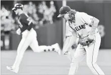  ?? FRANK GUNN THE CANADIAN PRESS ?? Toronto Blue Jays’ Justin Smoak rounds the base after hitting a two-run homer off of Cleveland Indians pitcher Mike Clevinger on Sunday.