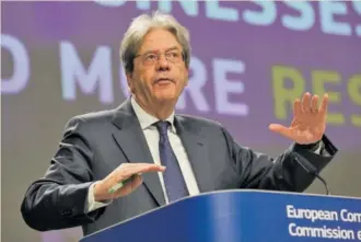  ?? EFE ?? El comisario de Economía, Paolo Gentiloni, ayer, en Bruselas.