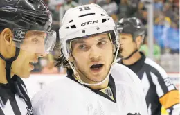  ?? ANN HEISENFELT/AP FILE PHOTO ?? Former NHL player Daniel Carcillo, seen here in a 2014 file photo, is one of more than 300 retired players involved in a lawsuit against the league. Carcillo has spoken out against the case’s settlement in a series of tweets.