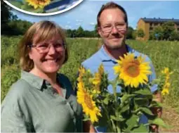  ?? ?? GOTT SYFTE. Lotta Nolin och Anders Löf från Rotebro passade på att plocka solrosor vid Runsavägen i Väsby.