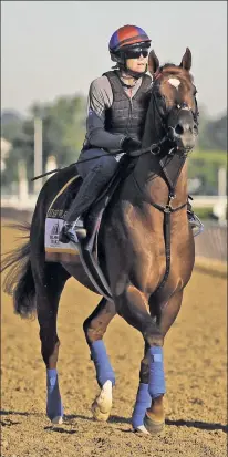  ?? AP ?? ANYONE’S GUESS: Despite finishing in 10th place at the Kentucky Derby, Irish War Cry is the favorite for Saturday’s wide-open Belmont Stakes.