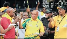  ??  ?? PARTY TOAST: Human Settlement­s Minister Tokyo Sexwale, left, shares a toast with President Jacob Zuma and ANC treasurer-general Mathews Phosa at the party’s centenary celebratio­ns.