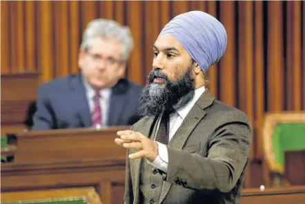  ?? REUTERS ?? NDP leader Jagmeet Singh speaks during a sitting of the House of Commons.