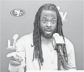  ??  ?? Richard Sherman’s LIV advice for younger teammates: “This is a football game. The rules are the same. You’ve got to execute the same way.”