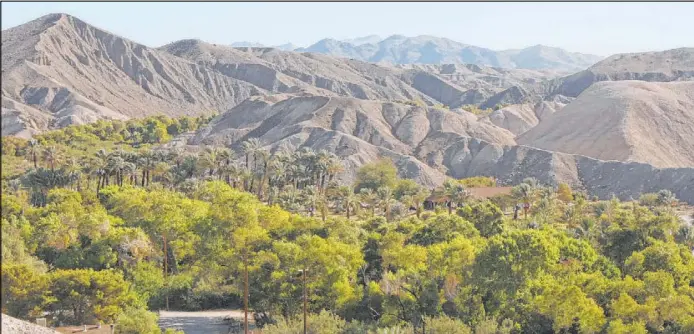  ?? Deborah Wall Las Vegas Review-Journal ?? From the Mesa Trail, hikers get a great bird’s-eye view of China Ranch Date Farm, a working ranch about 85 miles west of Las Vegas.