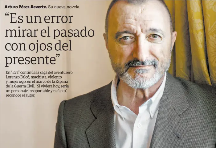  ?? M. E. CERUTTI ?? En el campo de batalla. “Por años viví en un mundo muy duro, como reportero de guerra”, señala al explicar parte de la experienci­a que lo llevó a crear sus personajes.