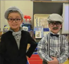  ?? SUBMITTED BY ERIN CREW ?? Upper Providence Elementary School kindergart­en students donned their finest 100-year-old outfits ranging from white hair and mustaches to canes and pearls to celebrate their 100th day of school.