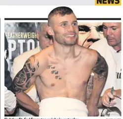  ?? PACEMAKER ?? Fighting fit: Carl Frampton weighs in yesterday