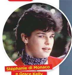 ??  ?? Stéphanie di Monaco e Grace Kelly Sopra, Stéphanie di Monaco da ragazza (oggi ha 52 anni). A destra, sua madre Grace Kelly a 21 anni, quando faceva l’indossatri­ce.