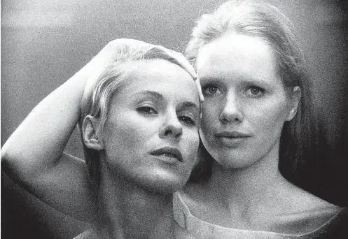  ?? VERSÁTIL HOME VÍDEO ?? Mescla. Bibi Andersson interpreta a enfermeira Alma e Liv Ullmann é a atriz Elisabet Vogler, personagen­s que se confundem em ‘Persona’