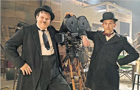  ??  ?? Uncanny likeness: John C Reilly as Hardy and Steve Coogan as Laurel