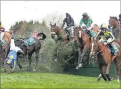  ??  ?? Un espectacul­ar momento del Grand National de 2019.