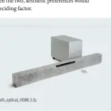 ??  ?? JAMO SB-40 $949 www.jamo.com CRITICAL SPECS 2.1 channel; 4K passthroug­h; wireless subwoofer; USB, Bluetooth, optical, HDMI 2.0; wall mountable