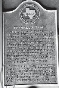  ?? Submitted photos ?? From the top left clockwise: The Texas Historical Marker for a Caddo Indian Village; the Texas Historical Marker for the Disciples of Christ in Texas; the Texas Historical Marker for the French in Texas; and the Texas Historical Marker for the...