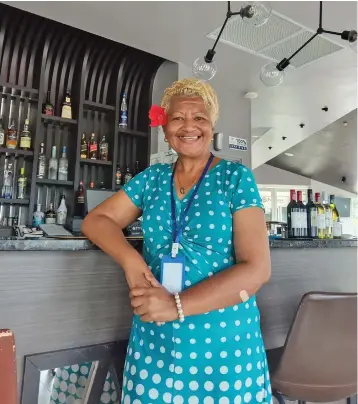  ?? Laiseana Nasiga ?? Polly Ciusia at the Suva Peninsula Hotel. Photo: