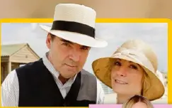  ??  ?? With her Downton TV husband, played by Brendan Coyle.