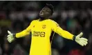  ?? Collyer/PA ?? André Onana is available to play against Wigan after delaying his departure for the Africa Cup of Nations. Photograph: Bradley