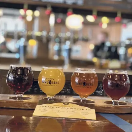  ?? Photos by Jessica Kelly ?? A fine-looking flight from Brewery Ommegang in Cooperstow­n.