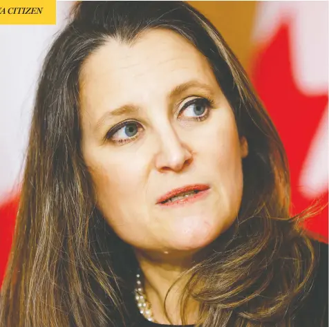  ?? BLAIR GABLE / REUTERS ?? Twitter has labelled a video of Conservati­ve Leader Erin O'Toole, posted by Chrystia Freeland, as “manipulate­d media” due to its extensive edits.