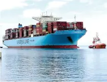  ?? PHOTO FROM MAERSK ?? A.P. Moller-Maersk has temporaril­y halted all vessels bound for the Red Sea and the Gulf of Aden.