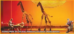  ??  ?? SCENES FROM ‘The Lion King’ (Photos by Czar Dancel/Manila Bulletin)