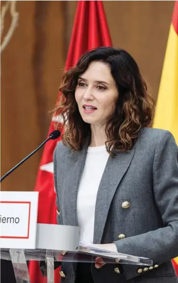  ?? ?? ► La presidenta de la Comunidad de Madrid, Isabel Díaz Ayuso.
